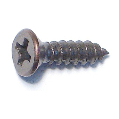 Midwest Fastener Wood Screw, #5, 1/2 in, Venetian Bronze Steel Flat Head Phillips Drive, 50 PK 79281